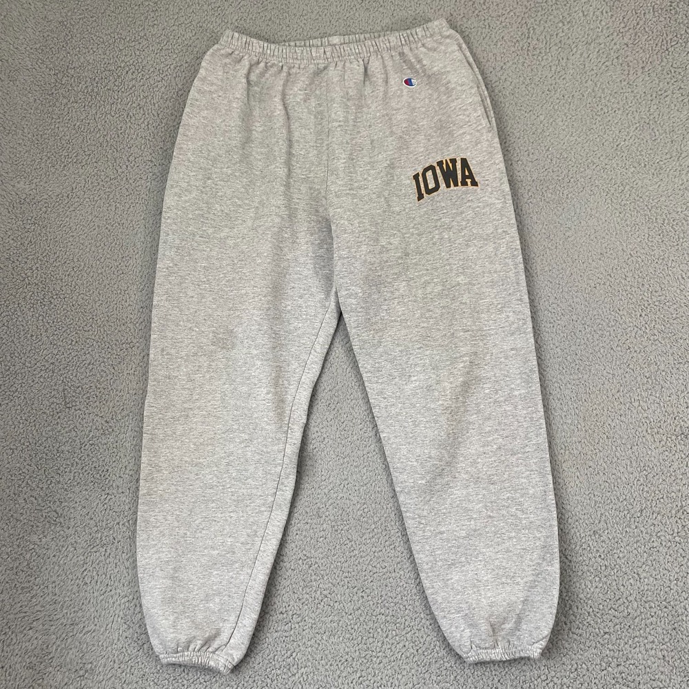 Iowa Hawkeyes Sweatpants Men L Gray University of Iowa Joggers Lounge
